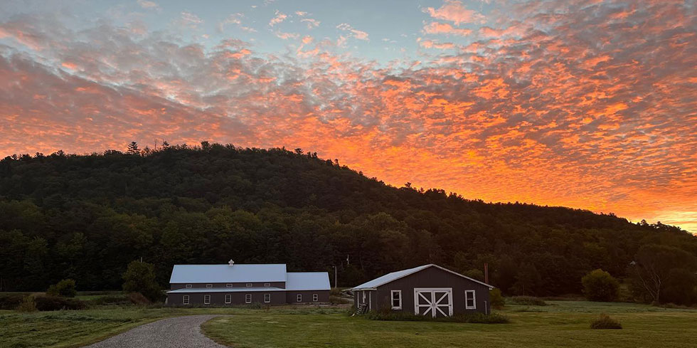 Buckridge Barns at sunset